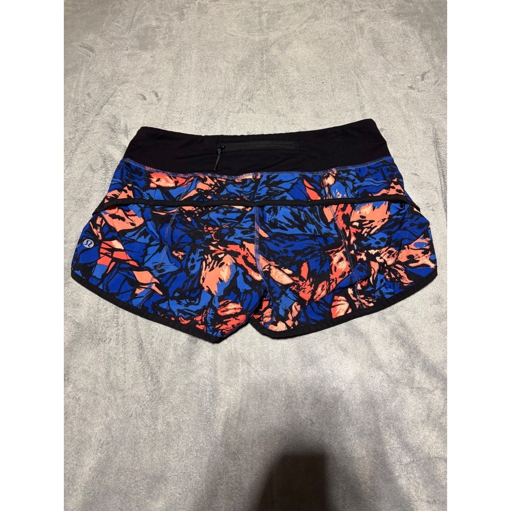Lululemon Womens Size 4 Speed Shorts Paint Storm Harbor Blue Multi Black Shorts